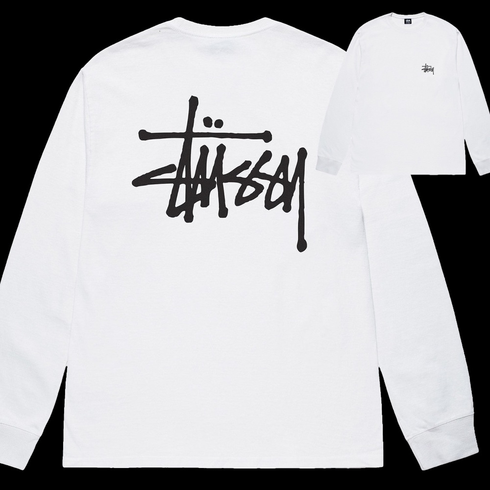 New Basic Stussy Mens Black L/S Tee T Shirt